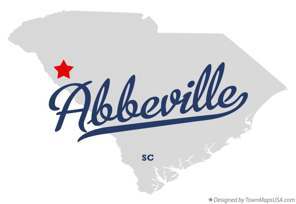 Map of Abbeville South Carolina SC