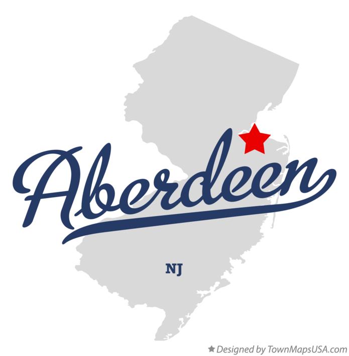 Map of Aberdeen New Jersey NJ