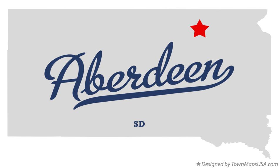 Map of Aberdeen South Dakota SD
