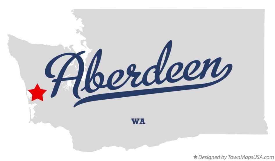 Map of Aberdeen Washington WA