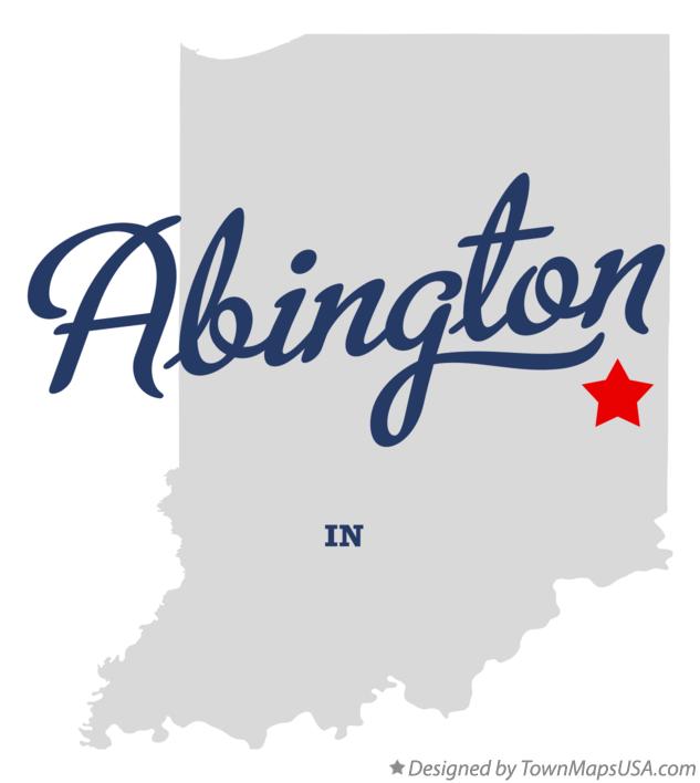 Map of Abington Indiana IN