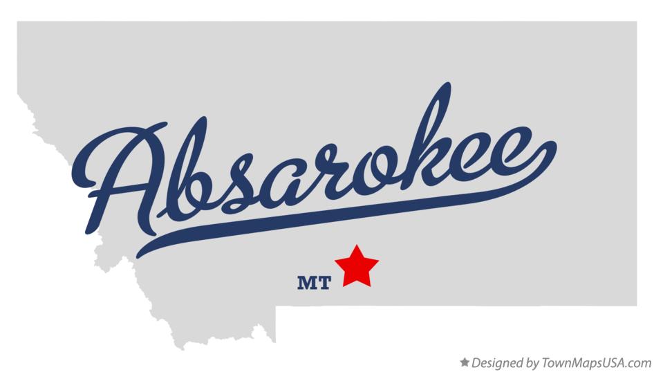 Map of Absarokee Montana MT