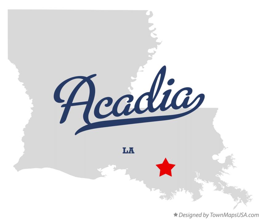 Map of Acadia Louisiana LA