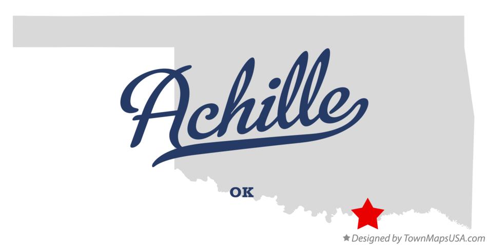 Map of Achille Oklahoma OK
