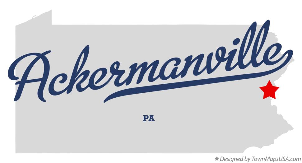 Map of Ackermanville Pennsylvania PA