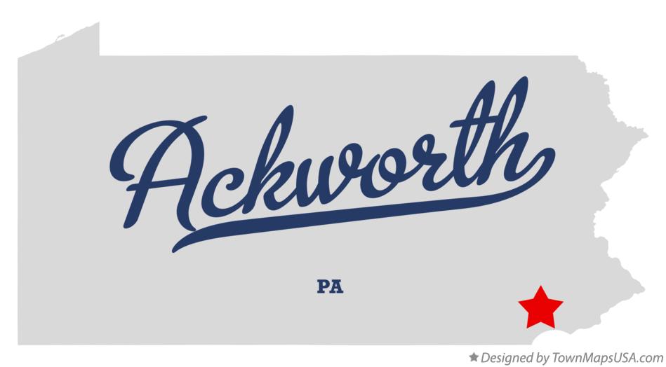Map of Ackworth Pennsylvania PA