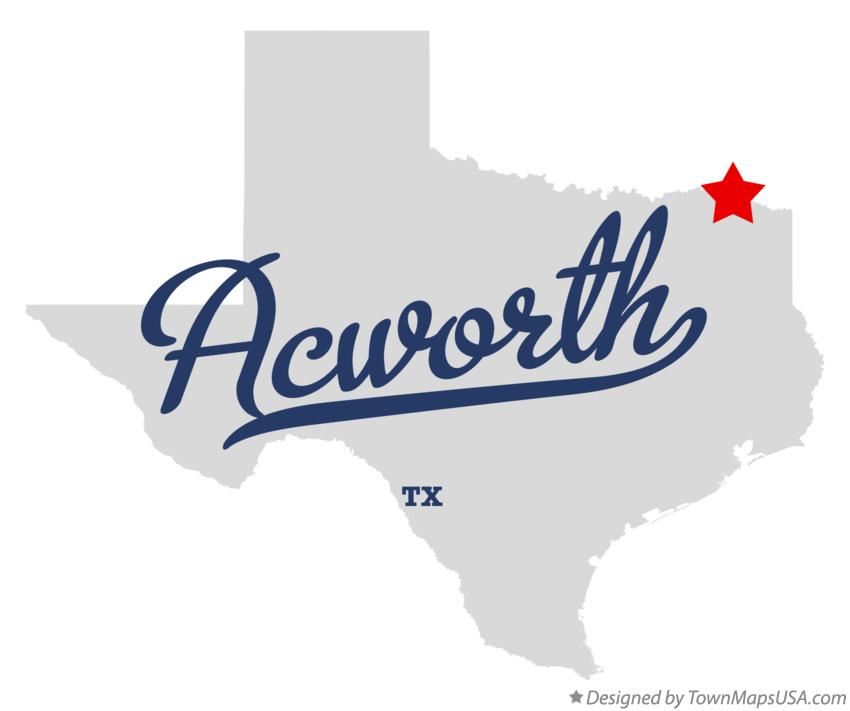 Map of Acworth Texas TX