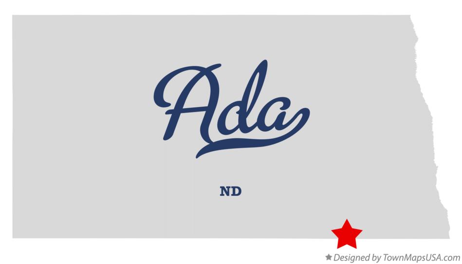 Map of Ada North Dakota ND