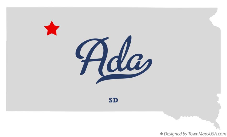 Map of Ada South Dakota SD