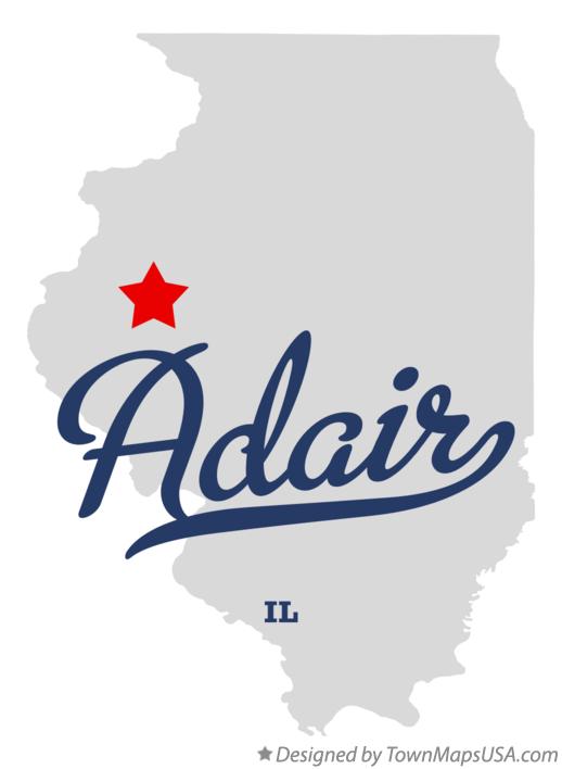 Map of Adair Illinois IL