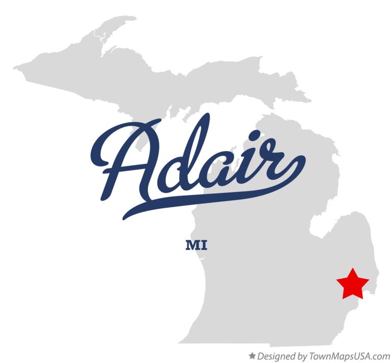 Map of Adair Michigan MI