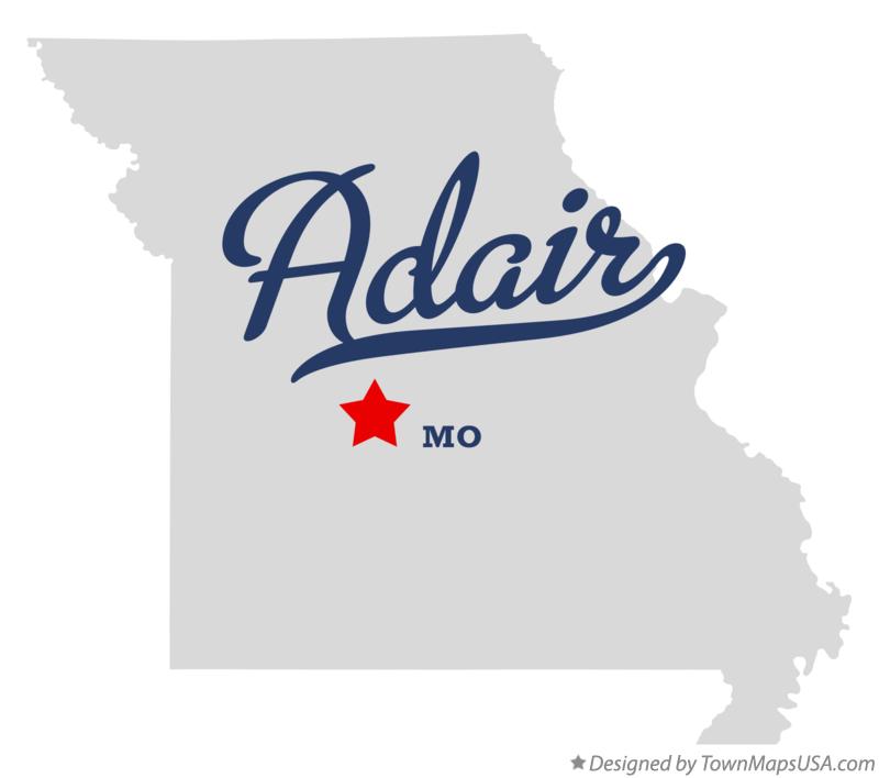 Map of Adair Missouri MO