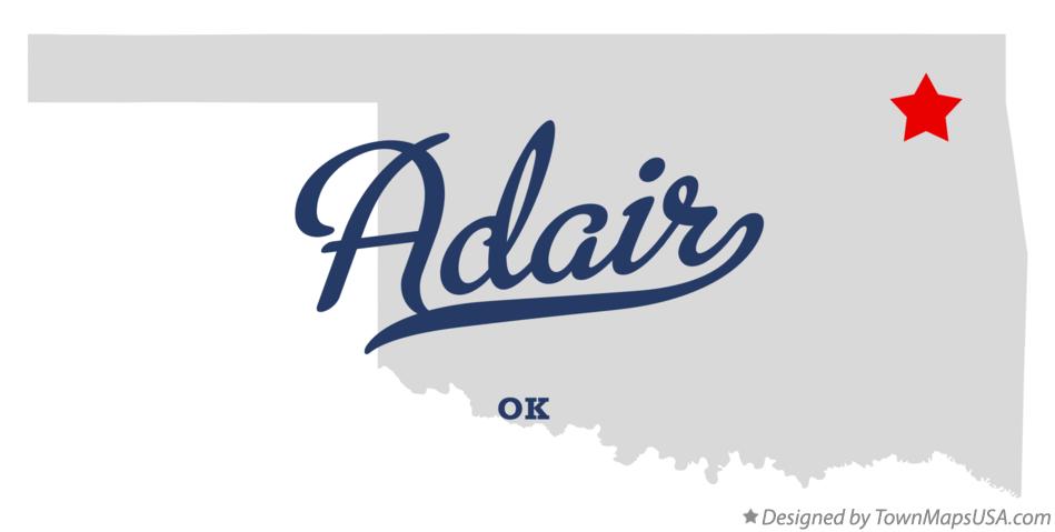 Map of Adair Oklahoma OK