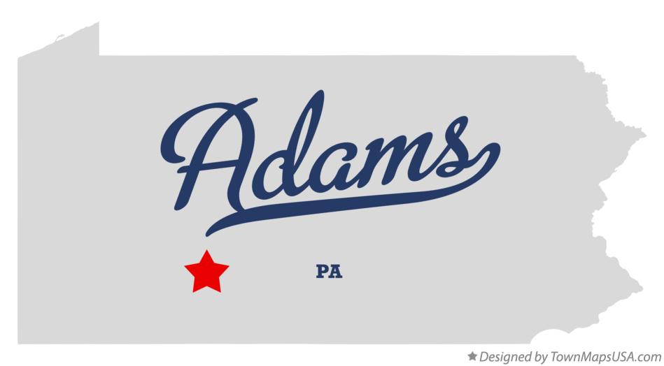 Map of Adams Pennsylvania PA