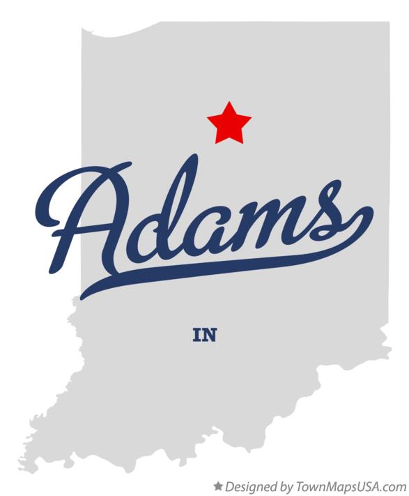 Map of Adams Indiana IN