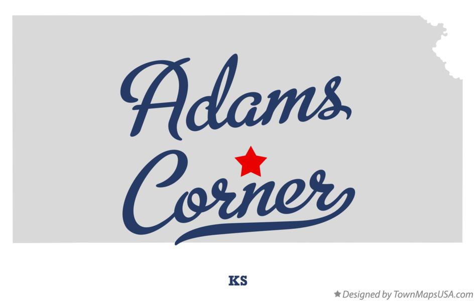 Map of Adams Corner Kansas KS