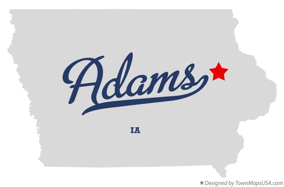 Map of Adams Iowa IA