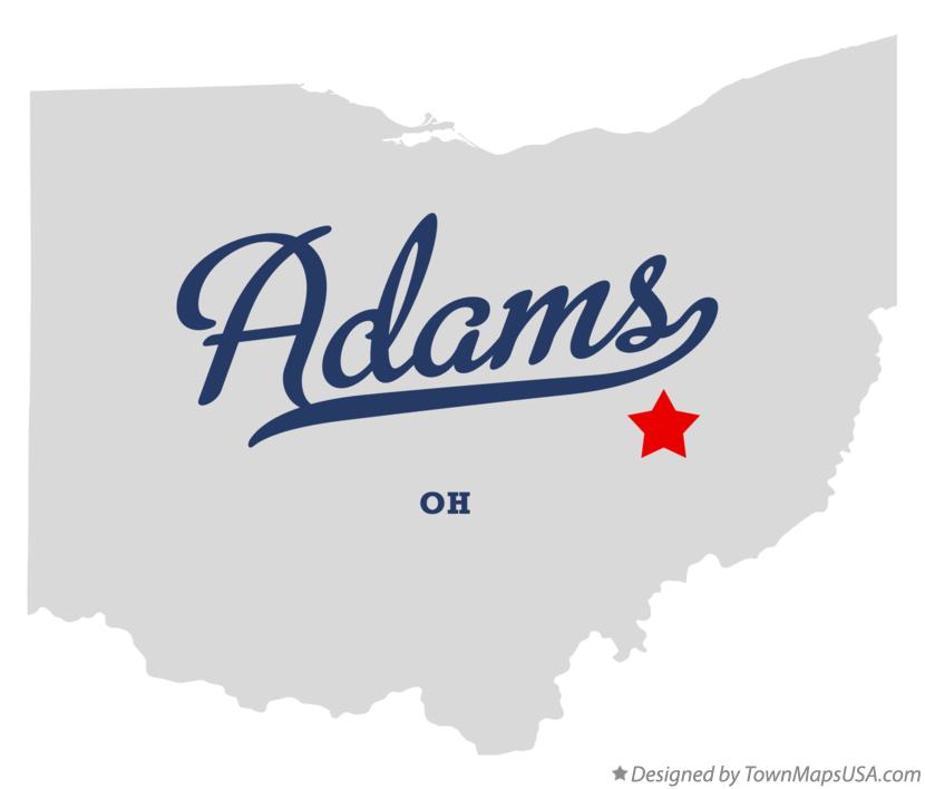 Map of Adams Ohio OH