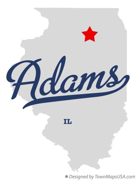Map of Adams Illinois IL