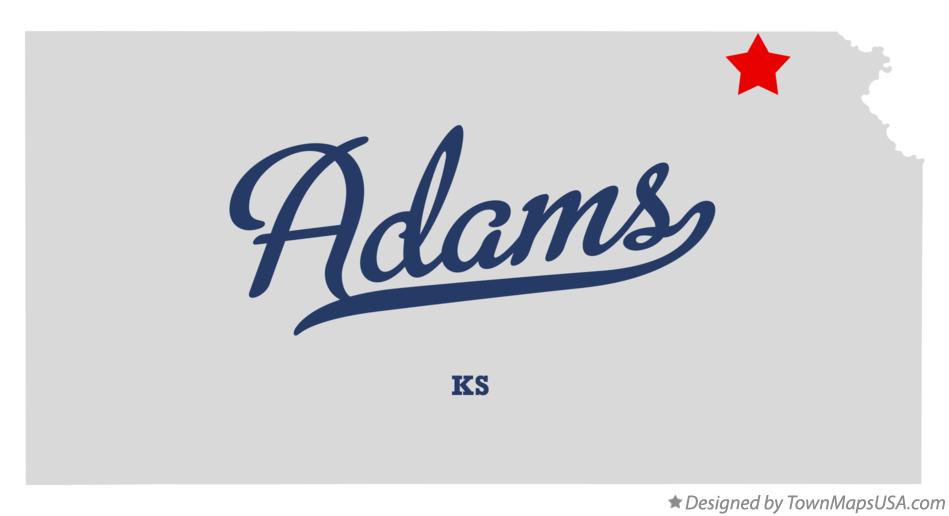 Map of Adams Kansas KS