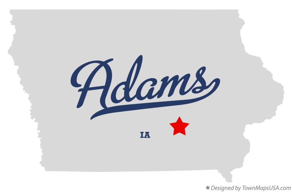 Map of Adams Iowa IA