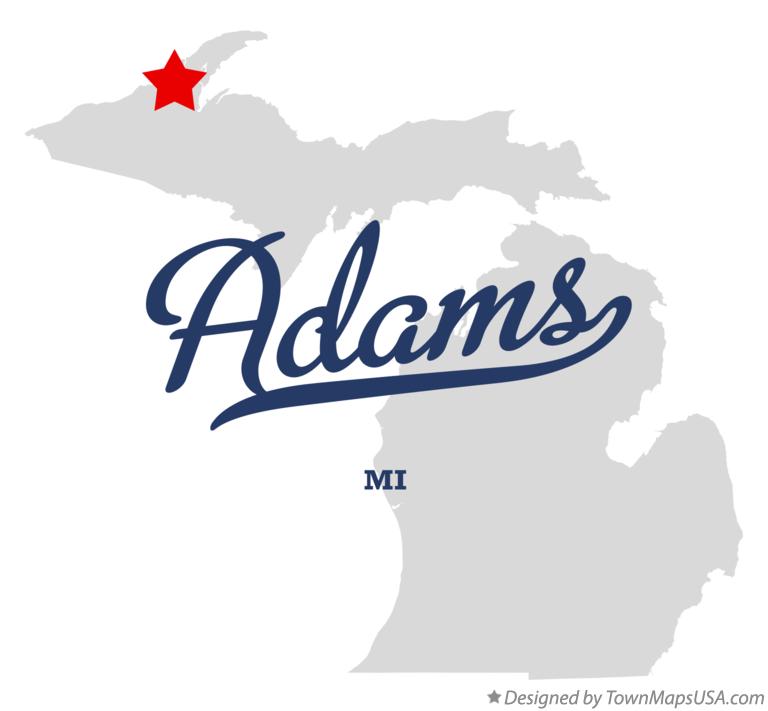 Map of Adams Michigan MI