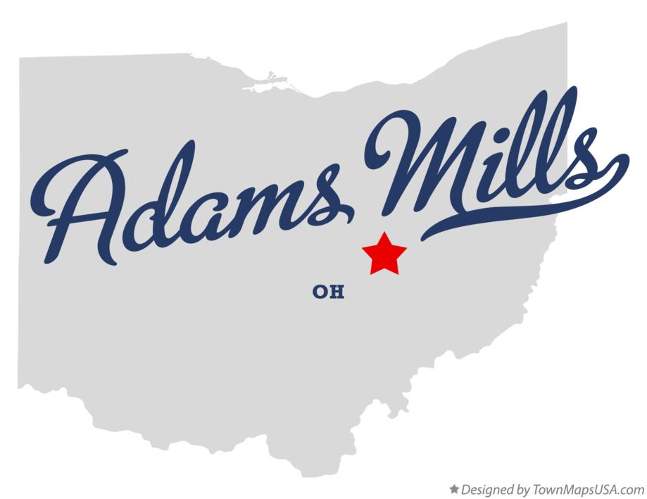 Map of Adams Mills Ohio OH