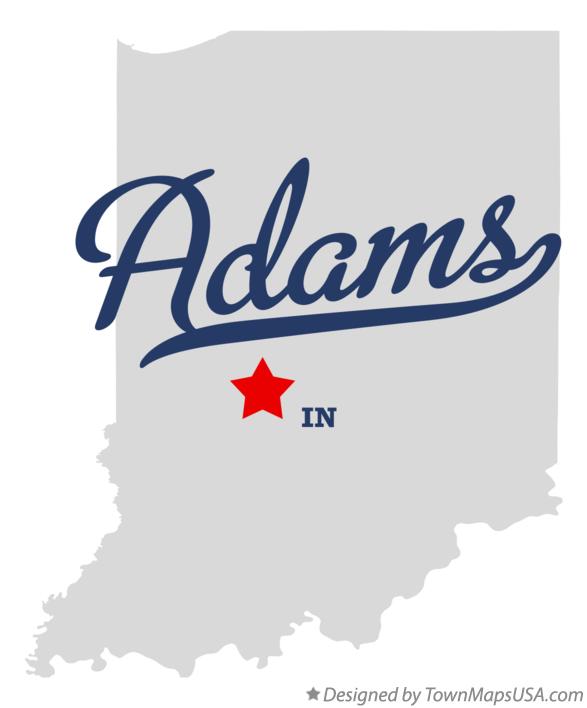 Map of Adams Indiana IN
