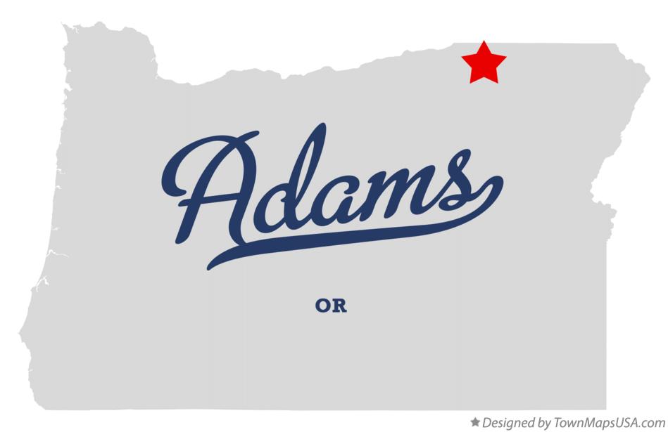 Map of Adams Oregon OR