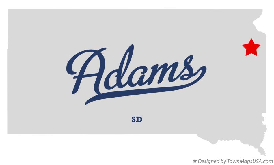 Map of Adams South Dakota SD
