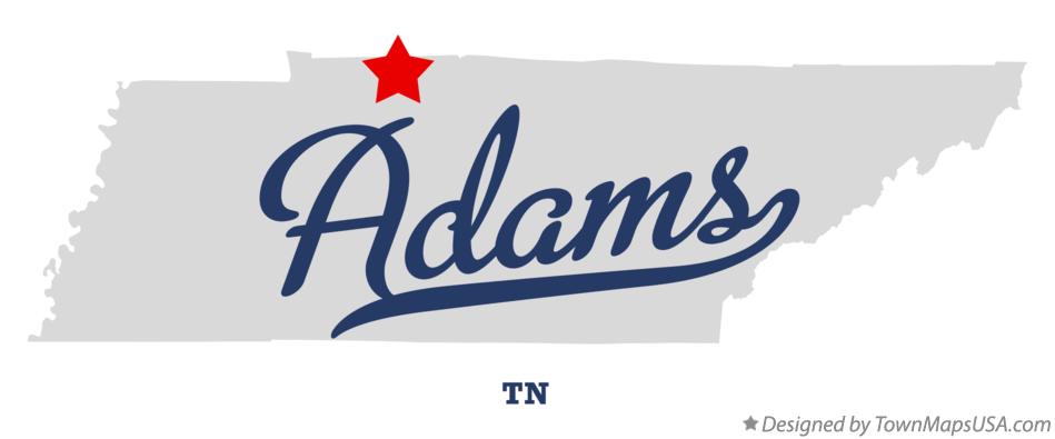 Map of Adams Tennessee TN