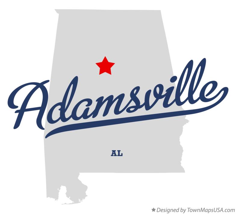 Map of Adamsville Alabama AL