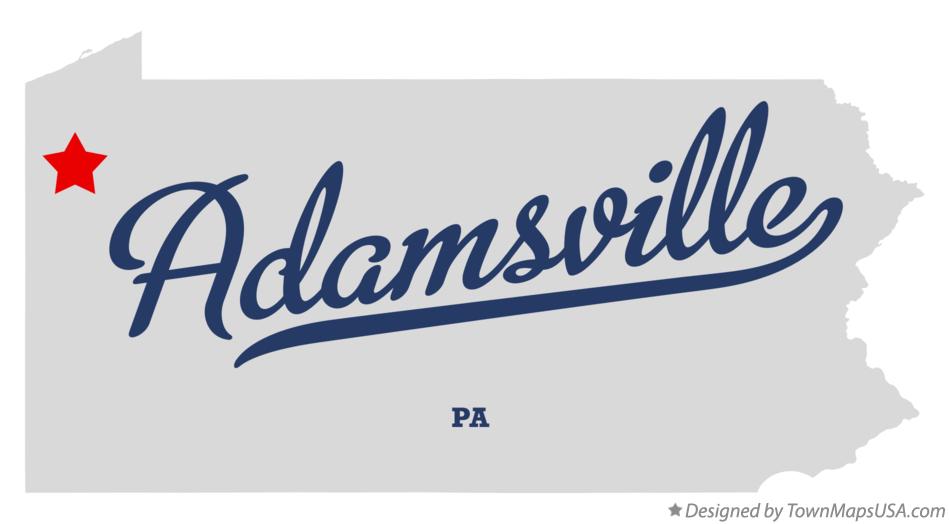 Map of Adamsville Pennsylvania PA