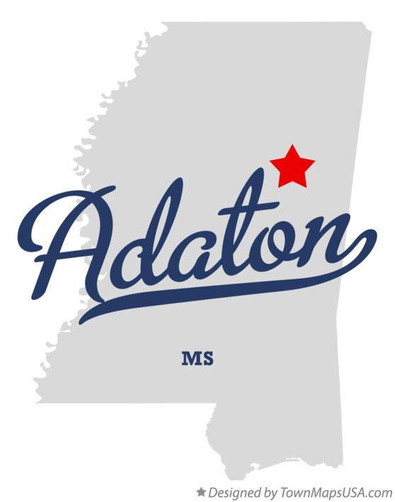 Map of Adaton Mississippi MS