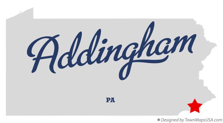Map of Addingham Pennsylvania PA