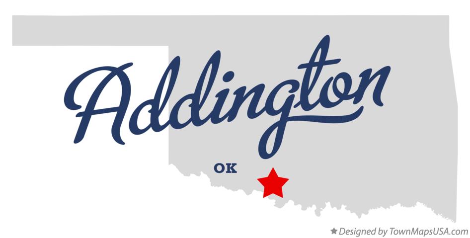 Map of Addington Oklahoma OK