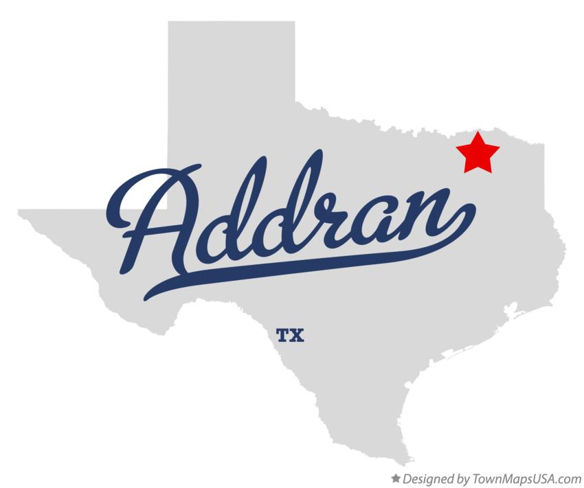 Map of Addran Texas TX