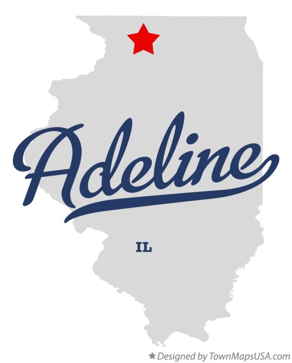 Map of Adeline Illinois IL