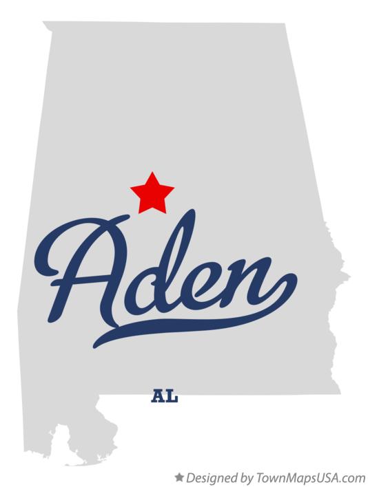 Map of Aden Alabama AL