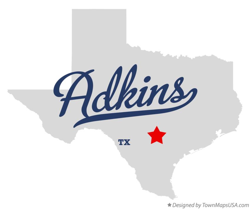 Map of Adkins Texas TX