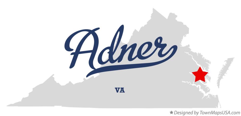 Map of Adner Virginia VA