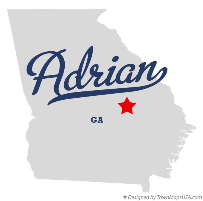 Map of Adrian Georgia GA
