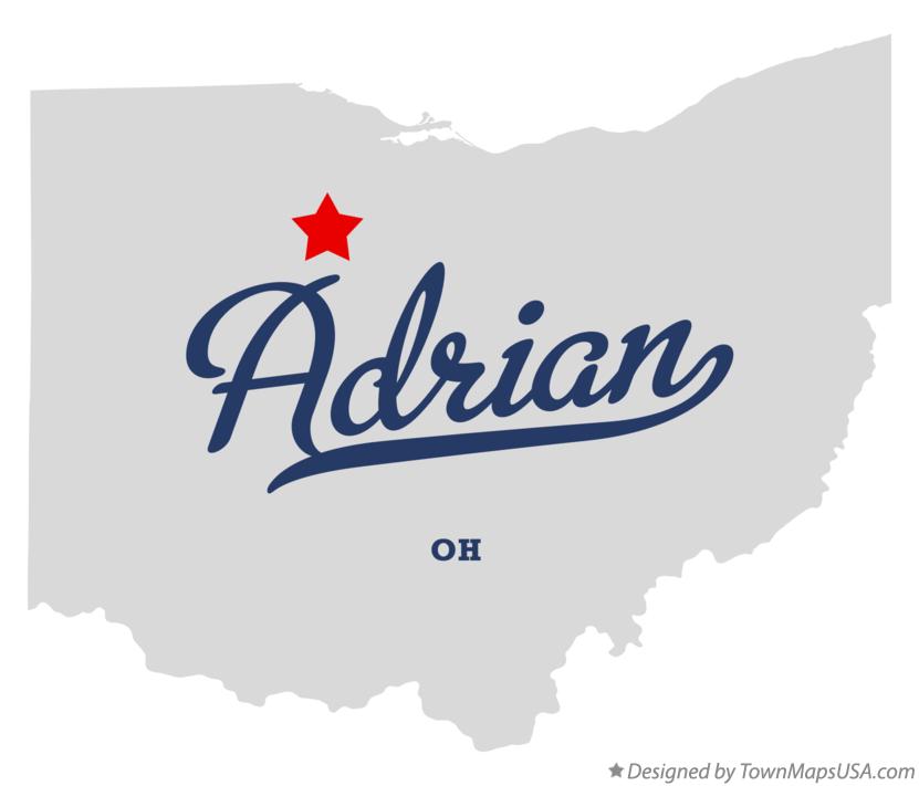 Map of Adrian Ohio OH