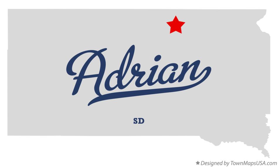 Map of Adrian South Dakota SD
