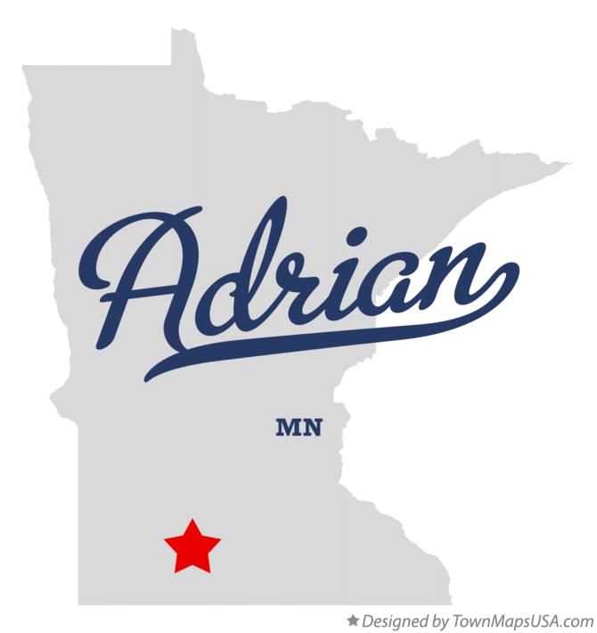 Map of Adrian Minnesota MN