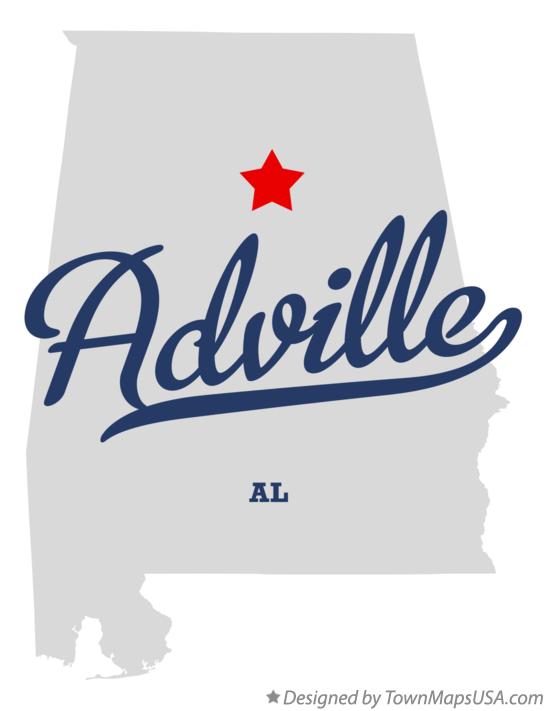 Map of Adville Alabama AL