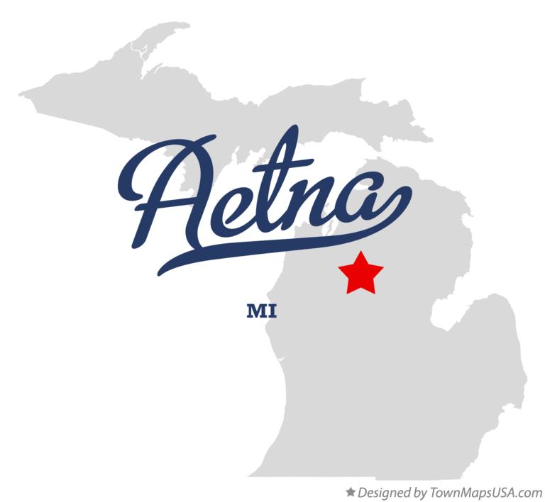 Map of Aetna Michigan MI