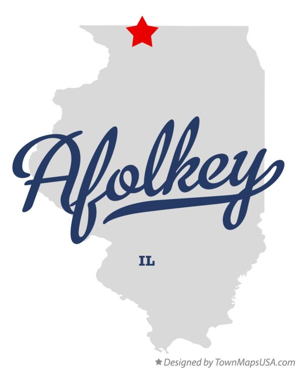 Map of Afolkey Illinois IL