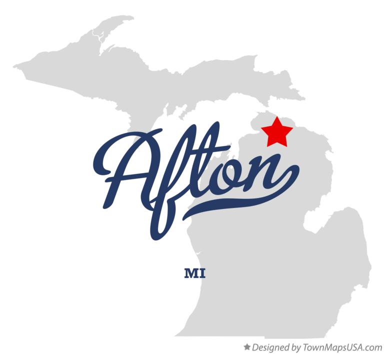 Map of Afton Michigan MI