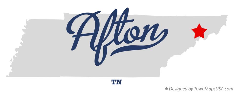 Map of Afton Tennessee TN